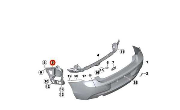 NEW GENUINE BMW 1 SERIES F20 F21 REAR BUMPER GUIDE MOUNT BRACKET RIGHT 51127240956 - Image 3