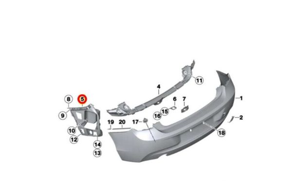 NEW GENUINE BMW 1 SERIES F20 F21 REAR BUMPER GUIDE MOUNT BRACKETS PAIR SET NS+OS - Image 3