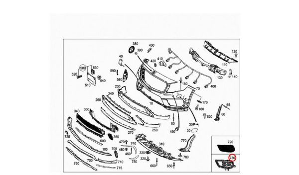 NEW GENUINE MERCEDES BENZ GLA X156 FRONT AMG BUMPER GRILL RIGHT O/S A1568858800 - Image 3