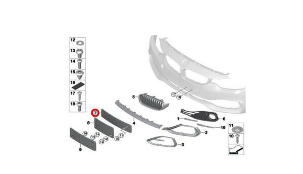 NEW GENUINE BMW 1 SERIES F20 F21 LCI FRONT BUMPER LICENSE PLATE HOLDER 51137383756 - Image 3