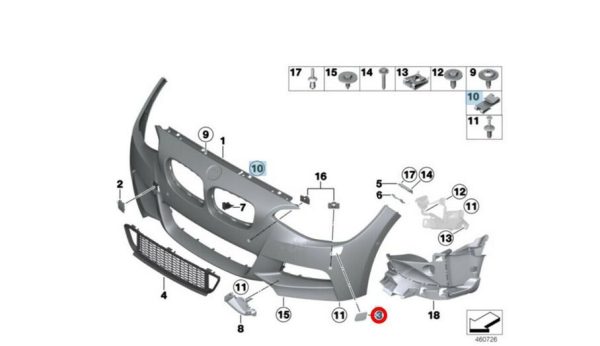NEW GENUINE BMW 1 SERIES F20 F21 LCI M SPORT HEADLIGHT WASHER COVER LEFT N/S 51118064579 - Image 3