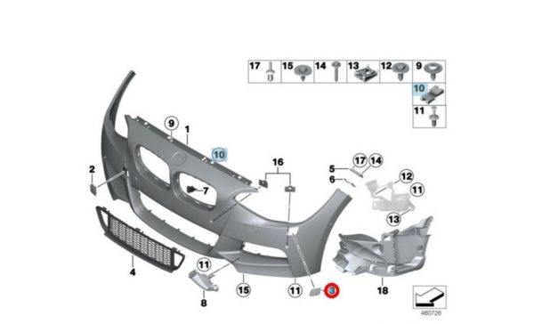 NEW GENUINE BMW 1 SERIES F20 F21 LCI M SPORT HEADLIGHT WASHER COVER RIGHT O/S 51118064580 - Image 3