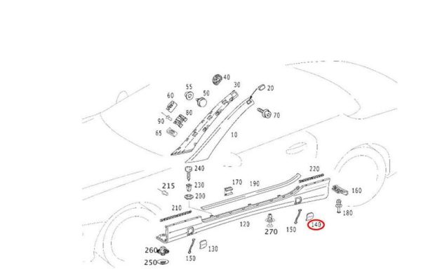 NEW GENUINE MERCEDES BENZ SL55 AMG 01-12 ROCKER PANEL REAR COVER CAP LEFT N/S A23069839309999 - Image 3