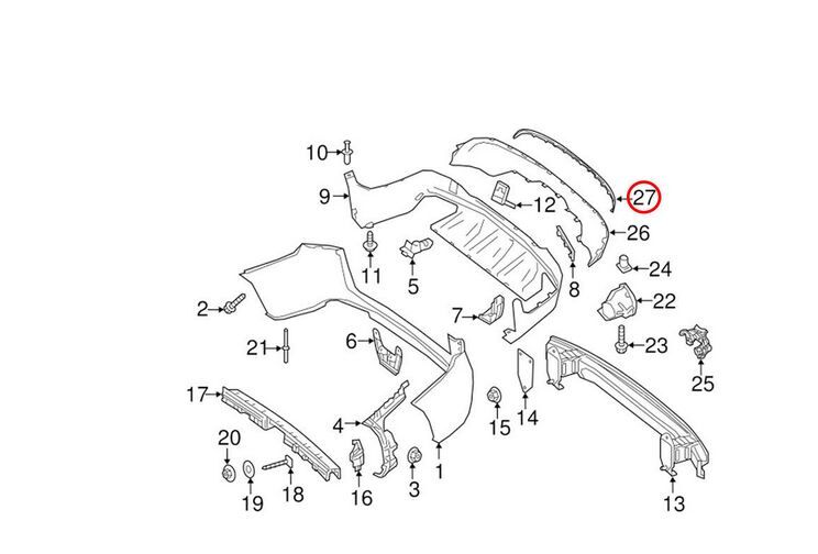 NEW GENUINE MERCEDES BENZ GLC W253 2016-2019 REAR BUMPER CHROME TRIM A2538851000 - Image 3
