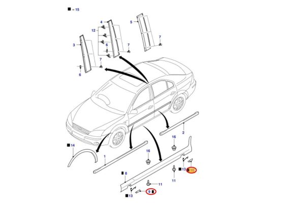 NEW GENUINE FORD MONDEO ST220 ST TDCI 02-05 JACK POINT COVERS FULL SET - Image 3