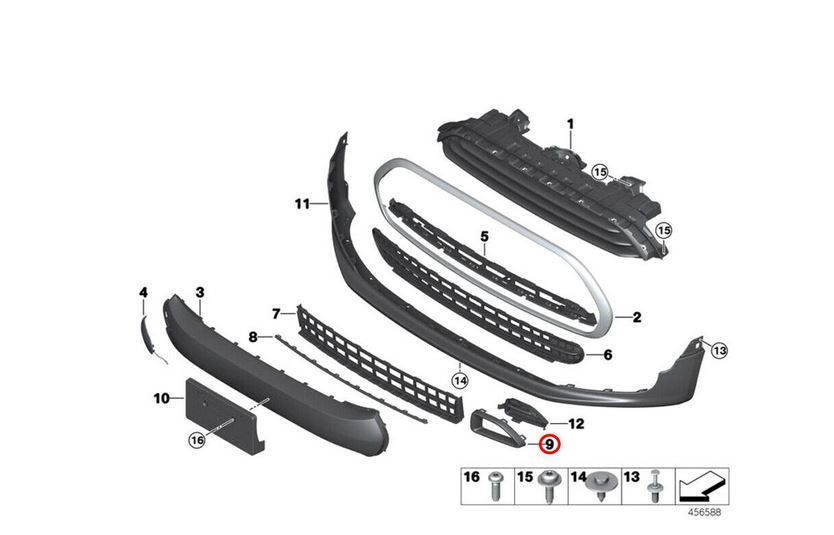 NEW GENUINE MINI COOPER CLUBMAN S F54 FRONT BRAKE AIR DUCT TRIMS BLACK PAIR SET 51117377809 + 51117377810 - Image 3