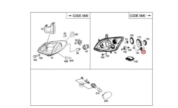 NEW GENUINE MERCEDES BENZ VITO W639 FRONT HEADLIGHT BULB SOCKET A0018262782 - Image 3