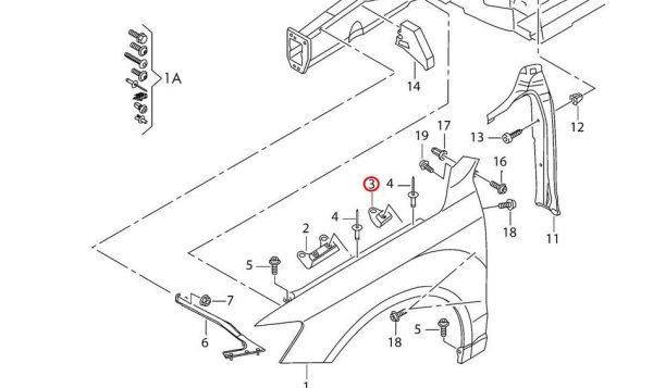 NEW GENUINE AUDI Q5 2009-2016 FRONT WING FENDER SUPPORT 8R0821471 - Image 3