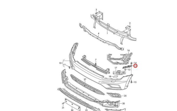 NEW GENUINE VOLKSWAGEN TIGUAN R 12-17 FRONT BUMPER BRACKET LEFT N/S 5NA807049A - Image 3