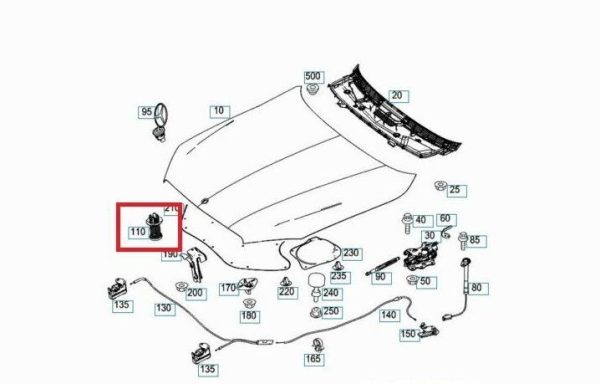 NEW GENUINE MERCEDES-BENZ GLE W166 GLS W292 BONNET SPRING A1668800027 - Image 3