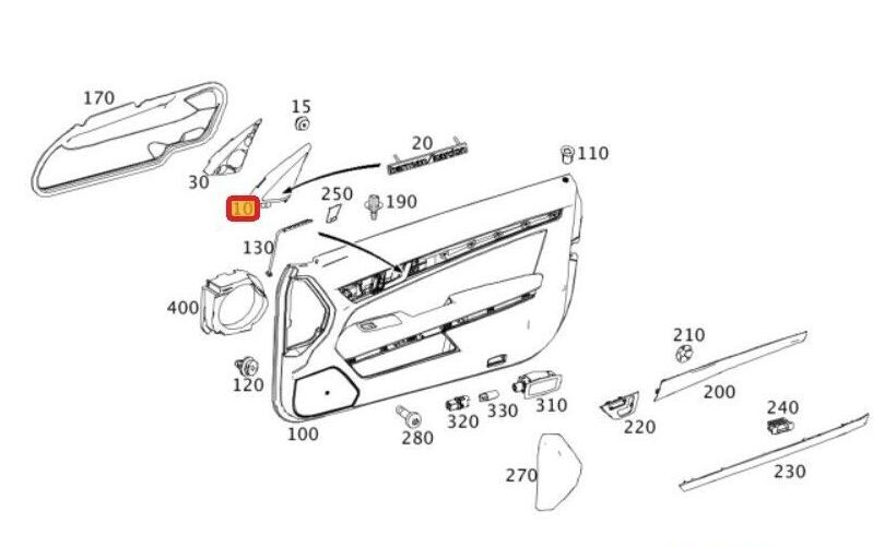 NEW GENUINE MERCEDES BENZ MB E CLASS W207 HARMAN KARDON TWEETER COVER LEFT A20772005119051 - Image 2