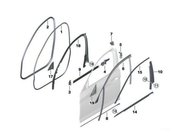 NEW GENUINE BMW 5 SERIES G30 G31 F90 M5 COVER MIRROR TRIANGLE INTERIOR PAIR SET - Image 3