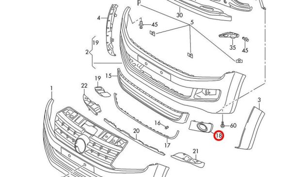 NEW GENUINE VW AMAROK FRONT BUMPER FOG LIGHT GRILL COVERS PAIR SET N/S + O/S - Image 3