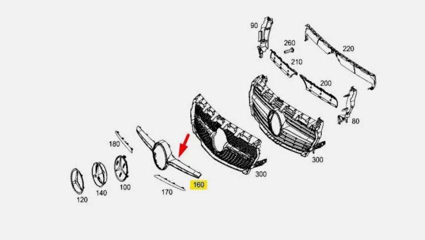 NEW GENUINE MERCEDES-BENZ CLA COUPE C117 FRONT GRILLE TRIM A11788800609999 - Image 2