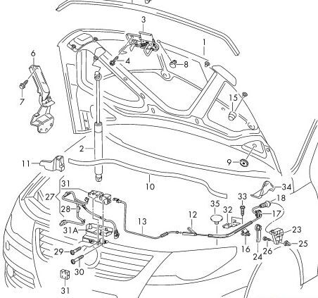 NEW GENUINE VW PASSAT 06-15 CC 09-16 FRONT RHD BONNET RELEASE LID LOCK CABLE 3C2823531A - Image 4