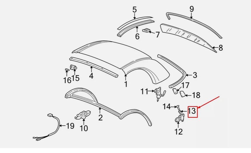 NEW GENUINE PORSCHE BOXSTER 986 Right Hardtop Mount Insert 98656371403 - Image 3
