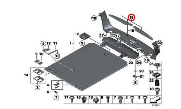 NEW BMW GENUINE 5 SERIES F11 TOURING ESTATE TRUNK LOADING EDGE COVERS 51477275087 - Image 4