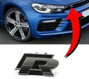 NEW GENUINE VW SCIROCCO 137 2008 - 2017 FRONT GRILL R LINE SIDE BADGE EMBLEM 1K8853679BFXC