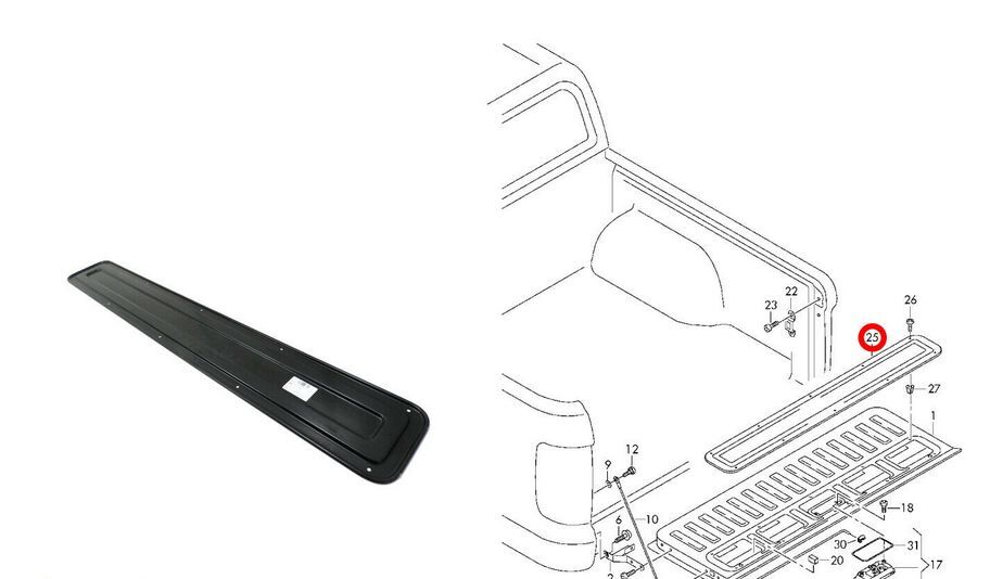 NEW GENUINE VOLKSWAGEN VW AMAROK REAR SECTION LOCK STRIKER COVER 2H5829763 - Image 4