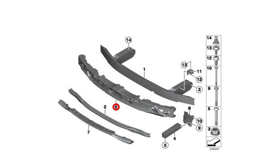NEW GENUINE BMW 5 SERIES F10 F11 LCI FRONT BUMPER FOAM SHOCK ABSORBER 51117331748 - Image 5
