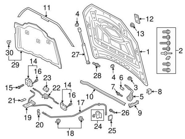 NEW GENUINE AUDI Q7 2017-2019 BONNET RELEASE HANDLE BRACKET LHD 4M1823633C9B9 - Image 2