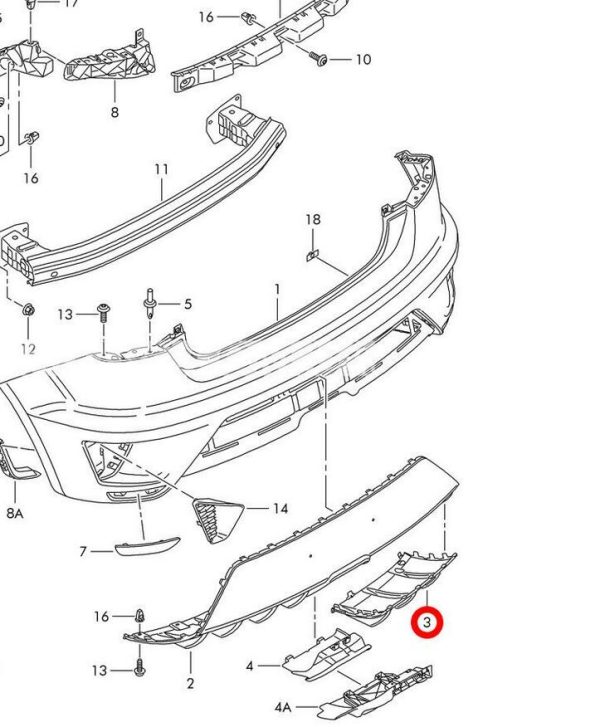 NEW GENUINE SEAT IBIZA CUPRA 09-16 REAR BUMPER DIFFUSER SPOILER CAP 6JL8074419B9 - Image 4